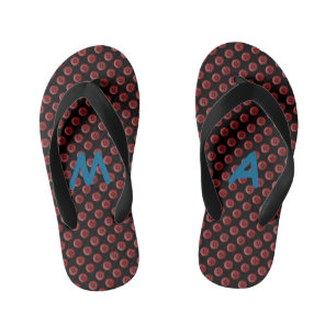 Chinelos Infantis Monograma Personalizável Simples de Diversão Legal