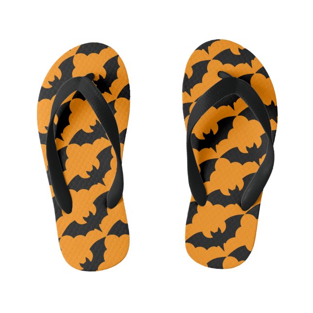 Chinelos Infantis Morcegos de Halloween Gráficos Malucos (Pé da cama)