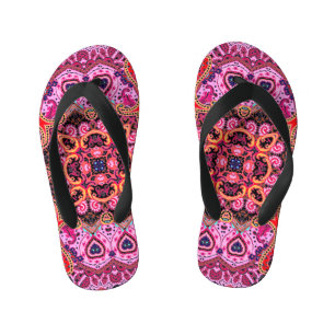 Chinelos Infantis Multicolor paisley, impressão de cachecol