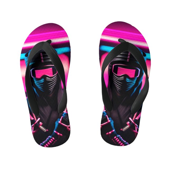 Chinelos Infantis neon ninja (Pé da cama)