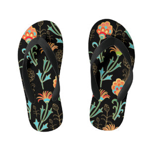 Chinelos Infantis Oriental Floral Elegância Invisível