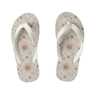 Chinelos Infantis Padrão Boho Sol e Lua