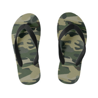 Chinelos Infantis Padrão de Camuflagem Florestal Tático Camuflagem M