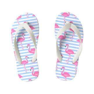 Chinelos Infantis Padrão de Diversão Flamingo Rosa