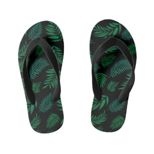 Chinelos Infantis Padrão de Folhas Tropicais 2