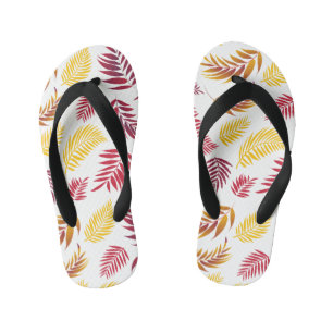 Chinelos Infantis Padrão de Folhas Tropicais 20