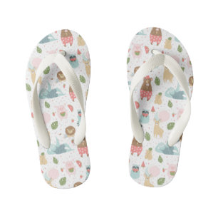 Chinelos Infantis Padrão de Largura e Amigos