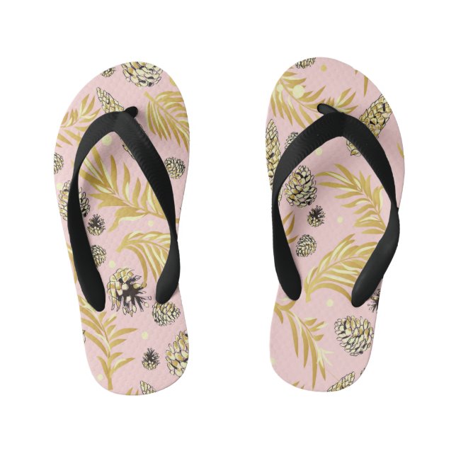 Chinelos Infantis Padrão de Natal, Pine Snow 4 (Pé da cama)