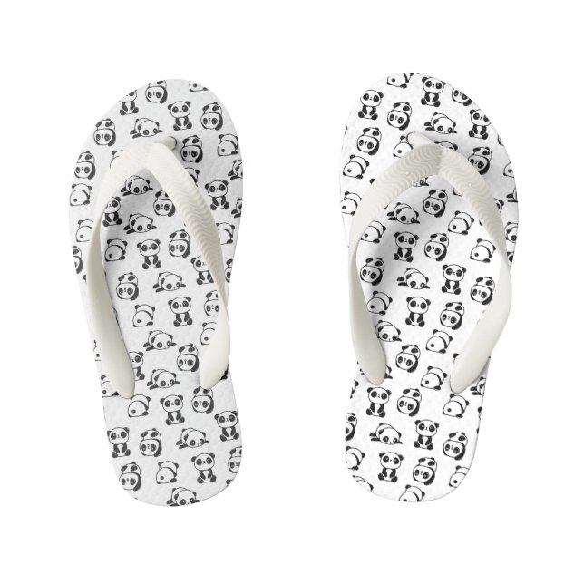 Chinelos Infantis Padrão de Pandas Cute (Pé da cama)