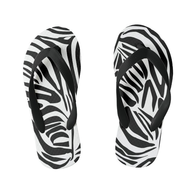 Chinelos Infantis Padrão de zebra (Pé da cama)