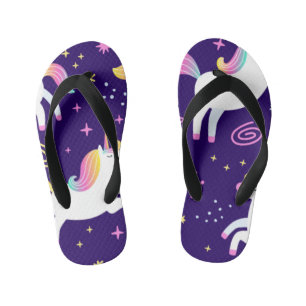 Chinelos Infantis Padrão do Unicorn Fan Club
