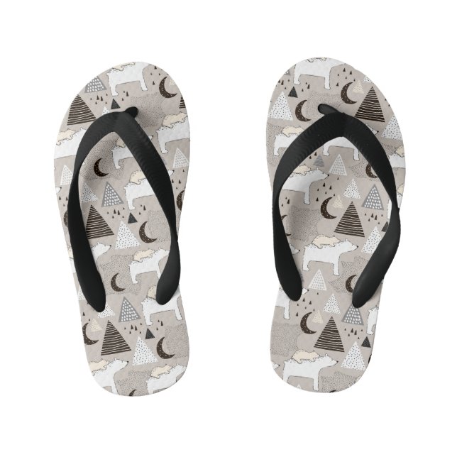 Chinelos Infantis Padrão do Urso do Pavimento da Porta-Gama (Pé da cama)