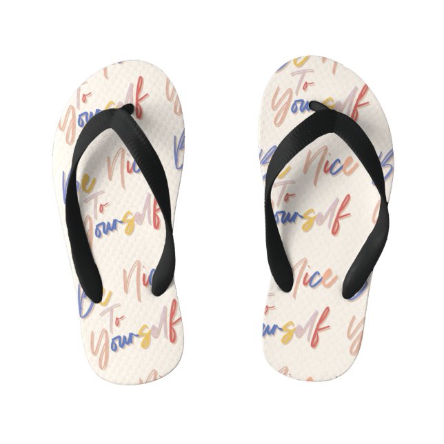 Chinelos Infantis Padrão Motivacional Colorido (Pé da cama)