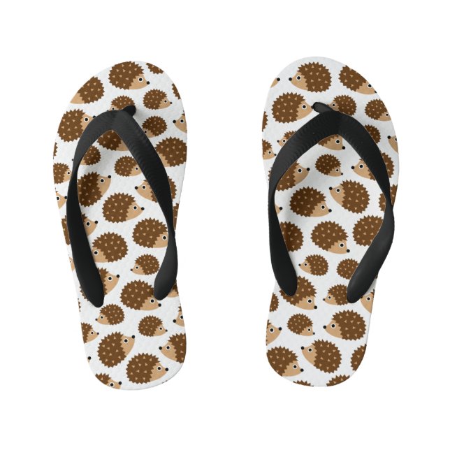 Chinelos Infantis Padrão sem costura Hedgehogs (ver.6) (Pé da cama)