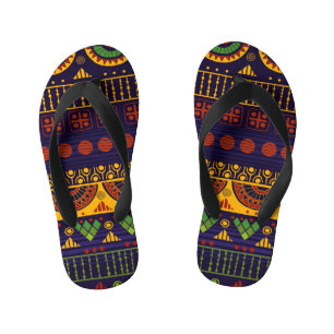 Chinelos Infantis Padrão tribal, versátil para vários usos.
