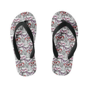 Chinelos Infantis Padrões de óculos de coruja