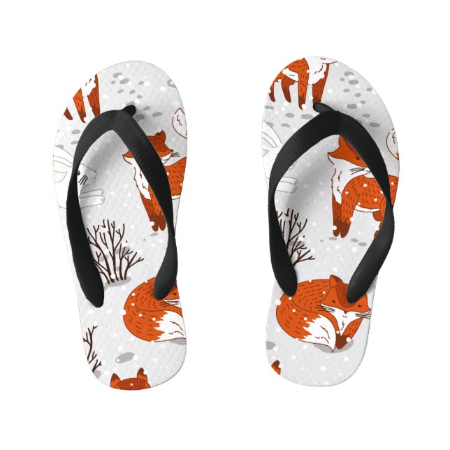Chinelos Infantis Padrões Ingleses De Raposas (Pé da cama)