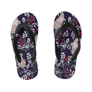 Chinelos Infantis Paisley tradicional indiano, padrão perfeito.