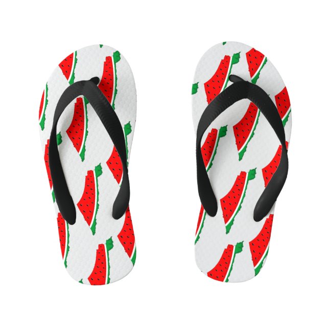 Chinelos Infantis Palestina - Mapa Watermelon - Símbolo da liberdade (Pé da cama)