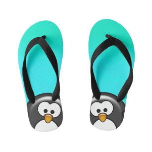 Chinelos Infantis Peekaboo Penguin Aqua