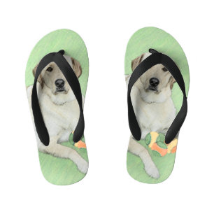 Chinelos Infantis Pintura de Tênis e Retriever Amarelo