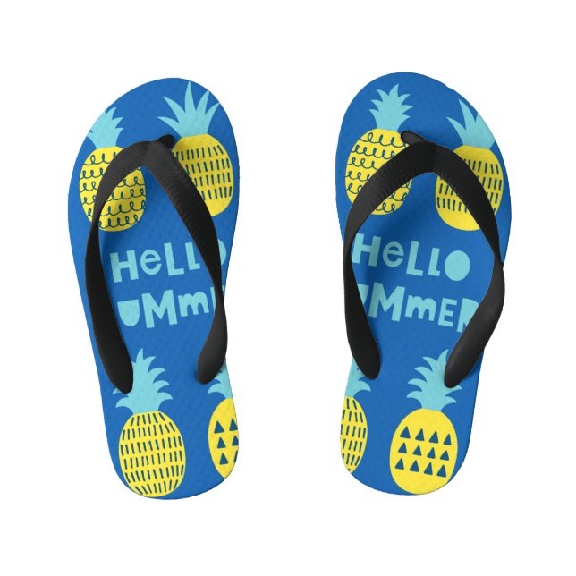 Chinelos Infantis Placa de colheita de abacaxi divertida Design (Pé da cama)