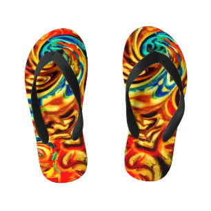 Chinelos Infantis Placas de cor de abstrato