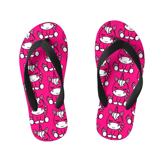 Chinelos Infantis Pônei Unicórnio Rosa (Pé da cama)