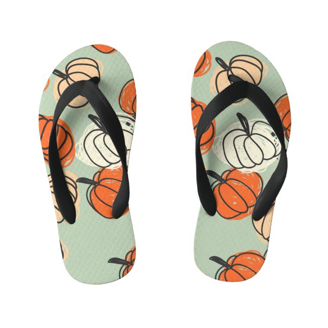 Chinelos Infantis Pumpkins: Um padrão perfeito de Ação de Graças. (Pé da cama)