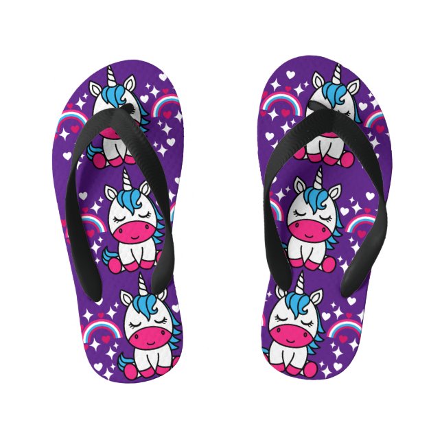 Chinelos Infantis Púrpura Unicorn Pony (Pé da cama)