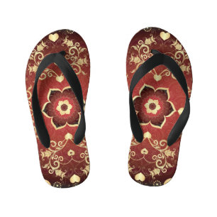 Chinelos Infantis Quadro redondo de Namorados Dourado-roxo