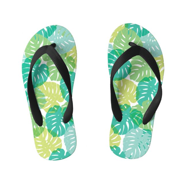 Chinelos Infantis Queijo exótico: Monstera tropical (Pé da cama)