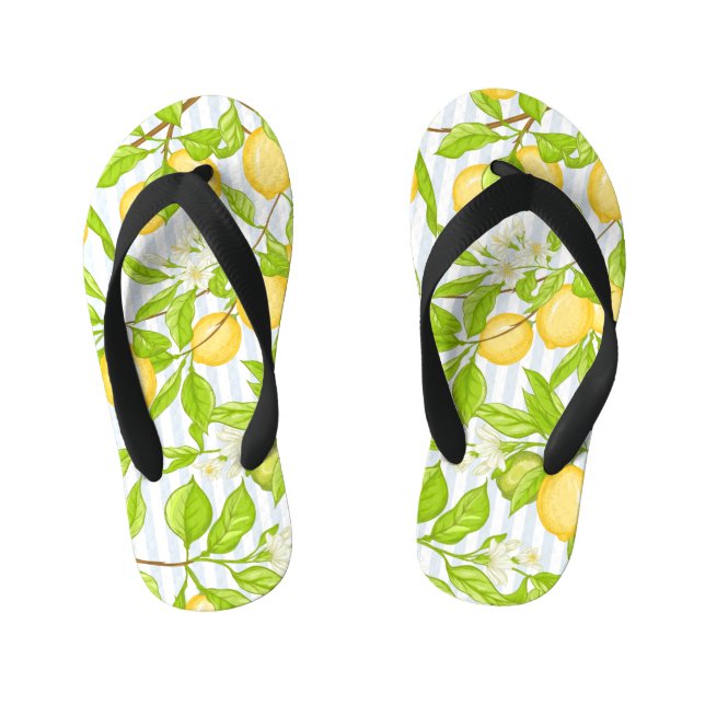 Chinelos Infantis Ramificação da árvore de limão: padrão sem costura (Pé da cama)