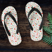 Rapariga de flores silvestres vermelhas inicial