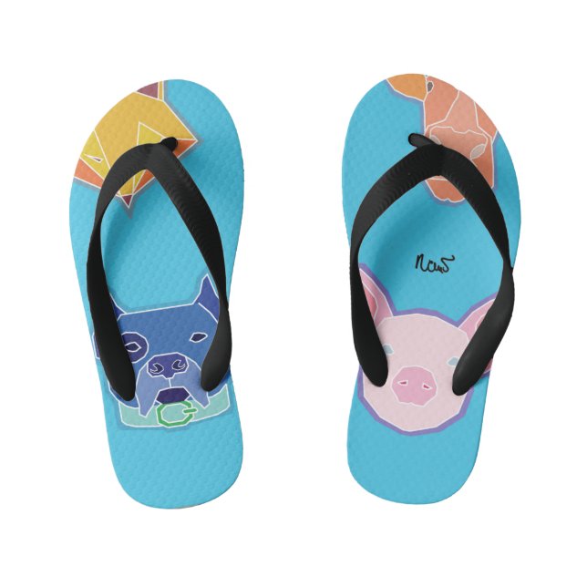 Chinelos Infantis ...raposa suíno e vaca (Pé da cama)
