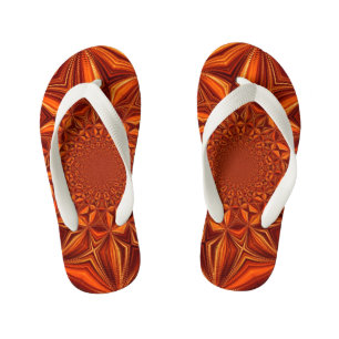 Chinelos Infantis Red Kaleidoscope Digital Art Pattern- 28503