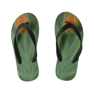 Chinelos Infantis Repro Tulipa Verde Amarelo Art Nouveau