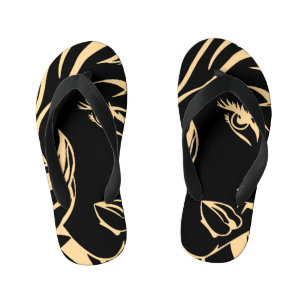 Chinelos Infantis Retrato feminino: Elegância de Cabelo Desertado