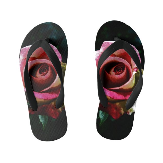 Chinelos Infantis Rosa Pintada a Óleo (Pé da cama)