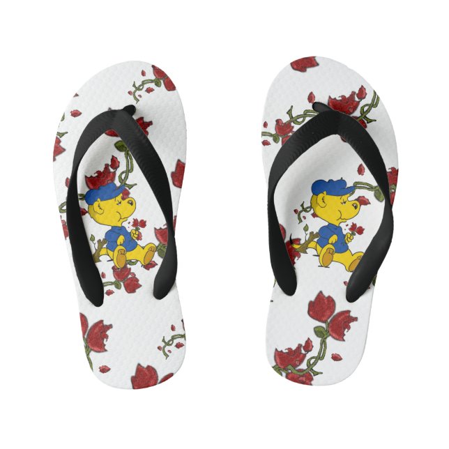 Chinelos Infantis Rosas de alimentação Ferald (Pé da cama)