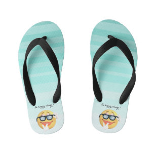 Chinelos Infantis Rosto Emoji Adorável - seja feliz sempre