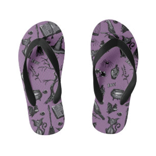 Chinelos Infantis Roxo das Bruxas Bonitas e Louco