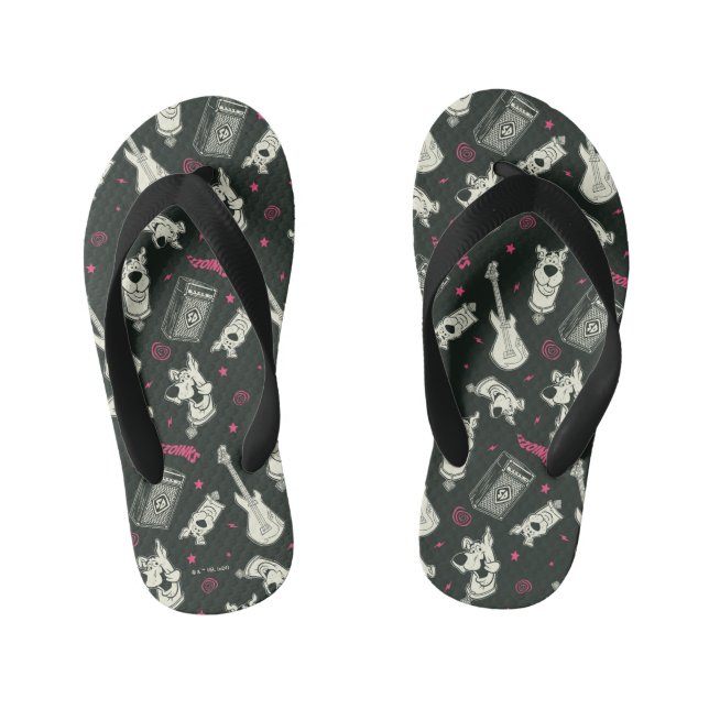 Chinelos Infantis Scooby-Doo Punk Guitar e Padrão Amp (Pé da cama)