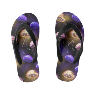 Chinelos Infantis Sem costura com águas-vivas brilhantes