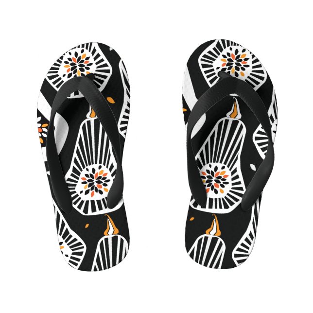 Chinelos Infantis Sementes de Bombas Estilizadas: Design sem costura (Pé da cama)