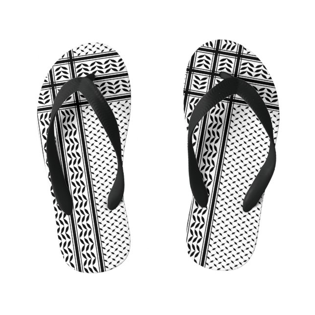 Chinelos Infantis Símbolo Keffiyeh do Padrão de Resistência Palestin (Pé da cama)