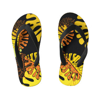 Chinelos Infantis Summer Tropical Leaves Vintage Design