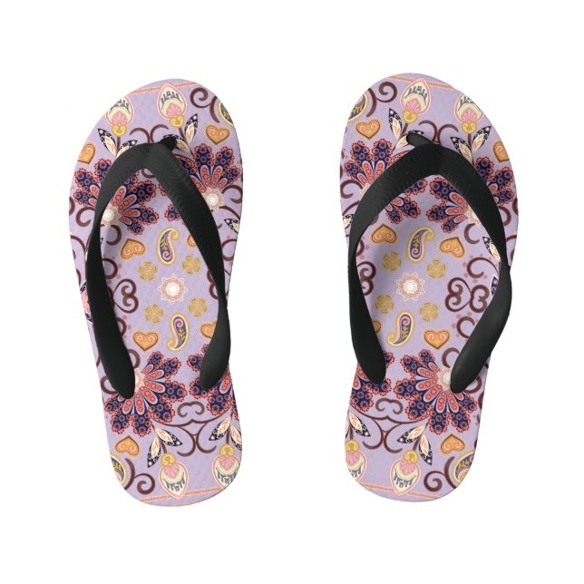 Chinelos Infantis Tablete floral indiana: adorável padrão pastel (Pé da cama)