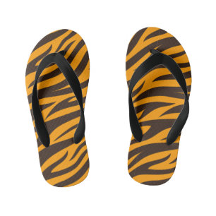 Chinelos Infantis Tiger Stripe Black Orange Wild