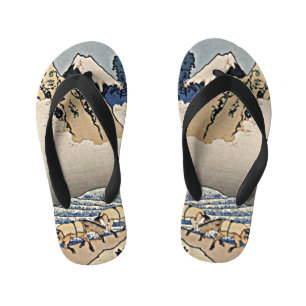 Chinelos Infantis Trás da montanha Fuji do rio Minobu Hokusai